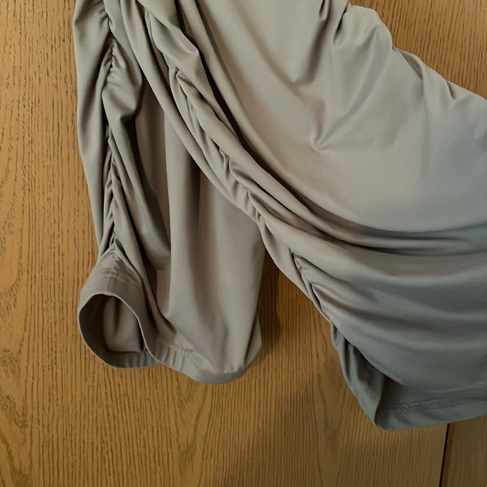 SHEIN Tan Strapless Two Piece scrunched sides Dresses - Picture 4 of 5